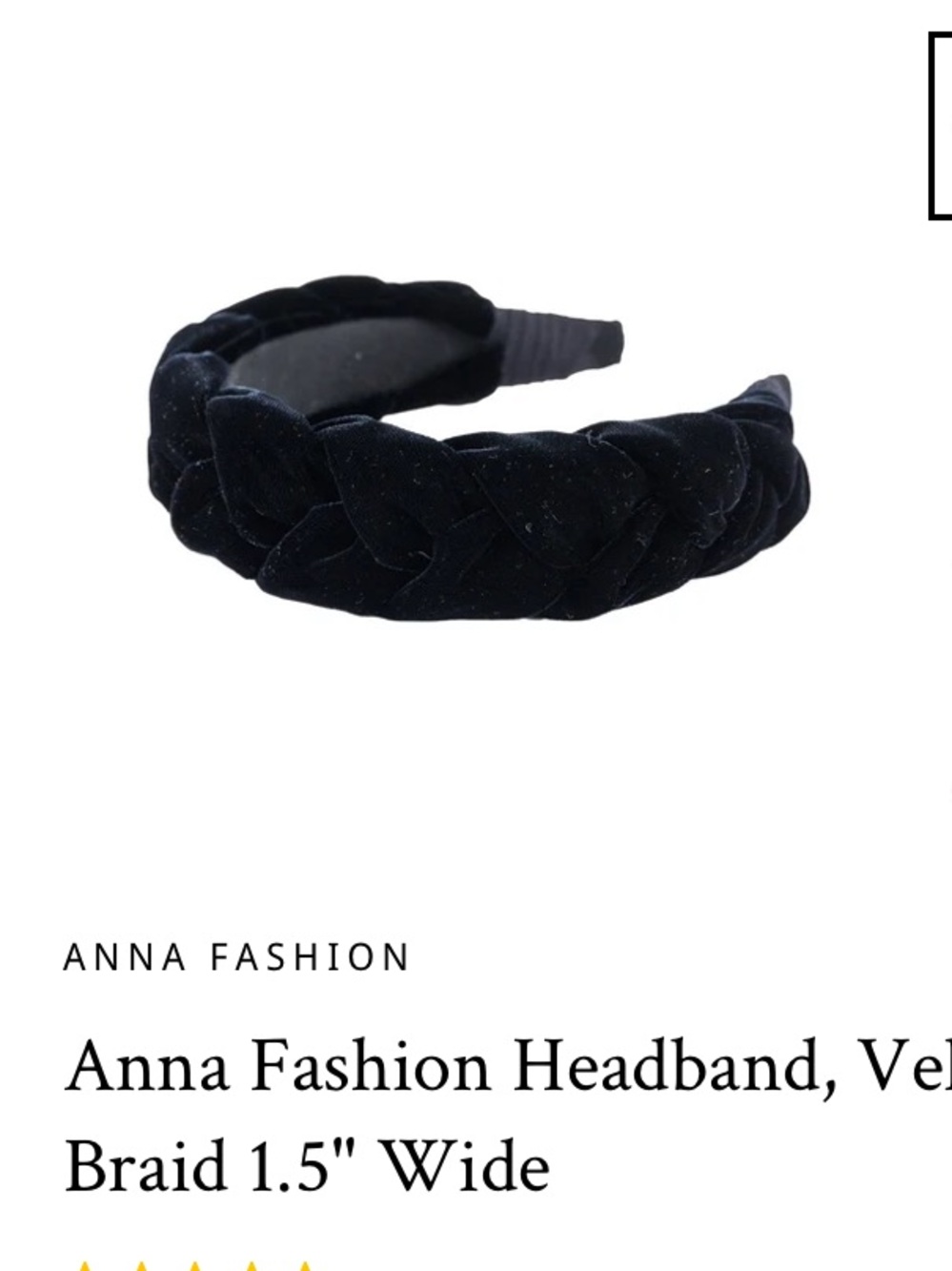Black Braided Velvet Headband - Accessory